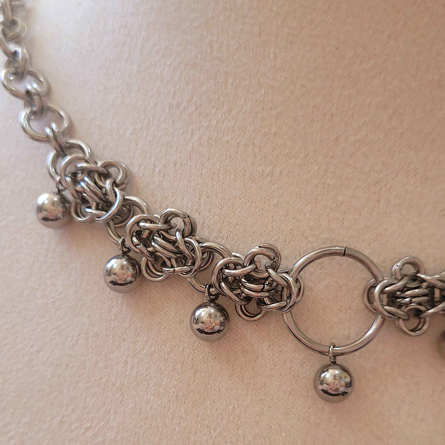 Byzantine flower and ball necklace