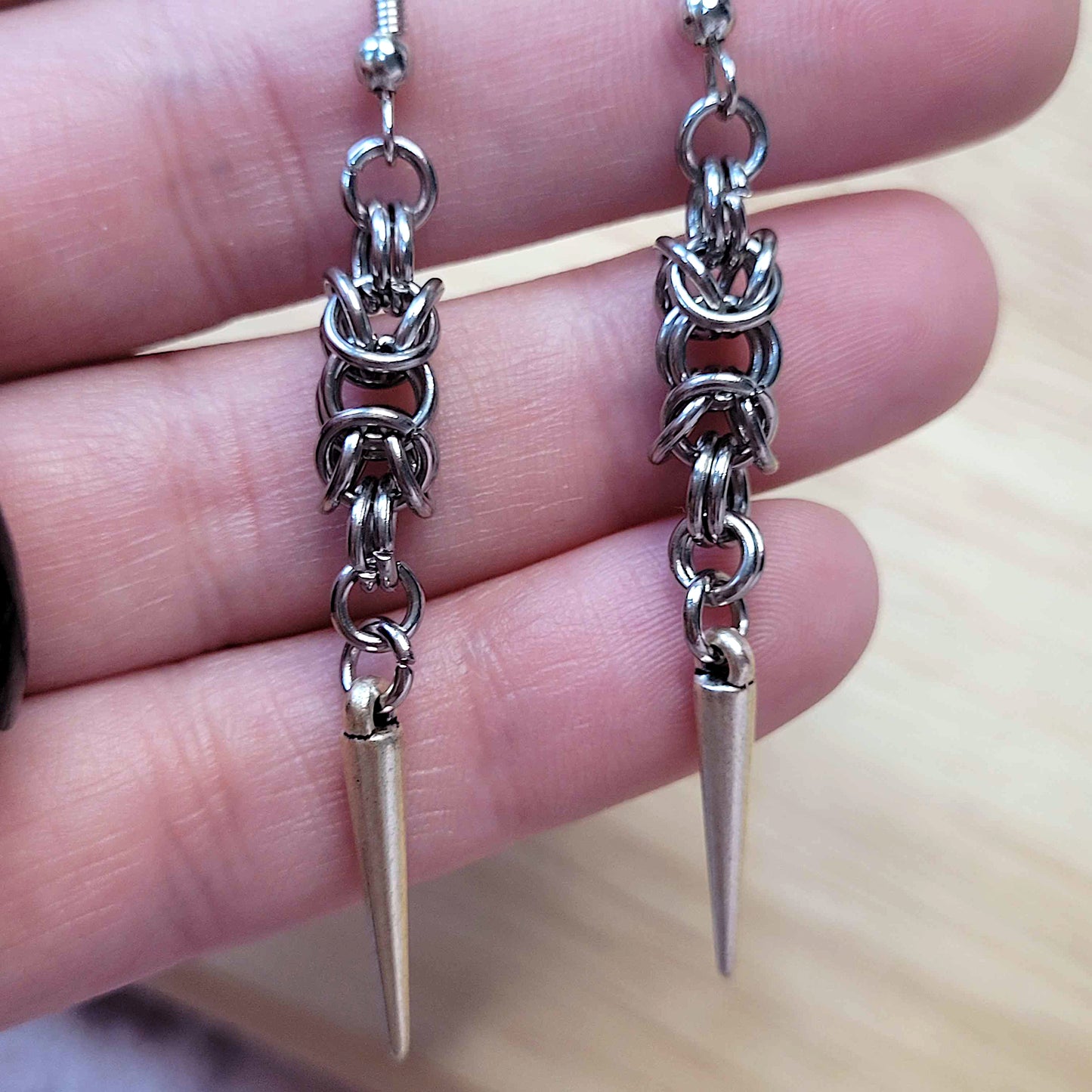 Simple byzantine spike earrings
