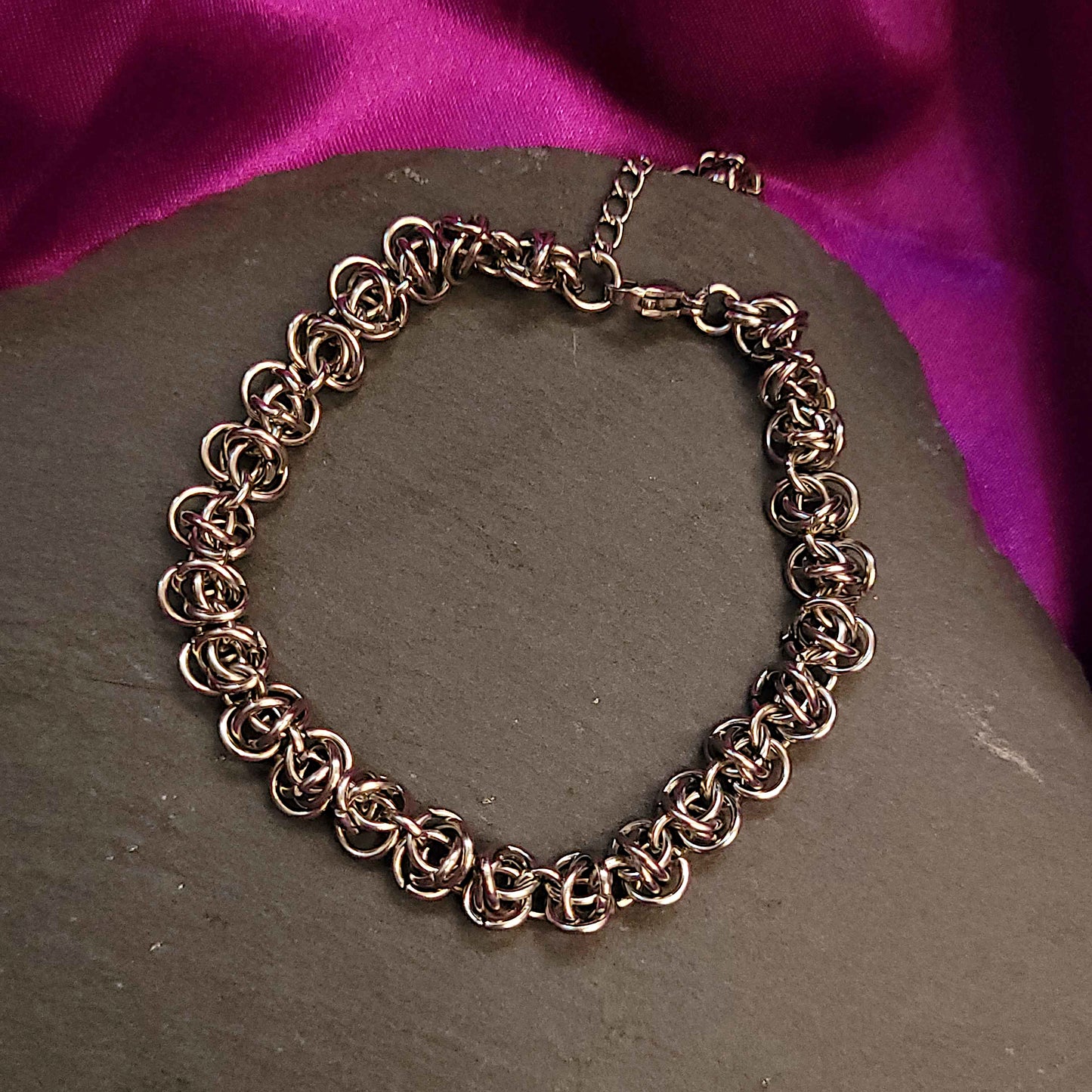 Criss-cross barrel weave bracelet