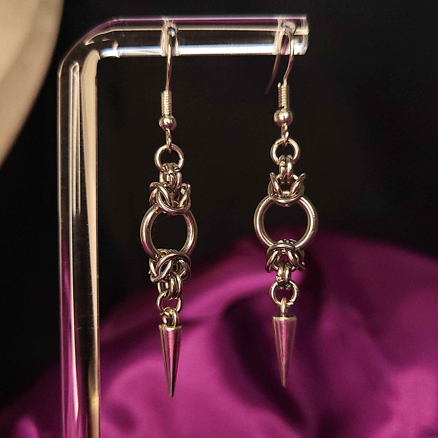 Mid loop spike byzantine earrings