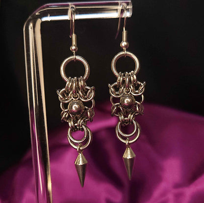 Byzantine ball and spike earrings