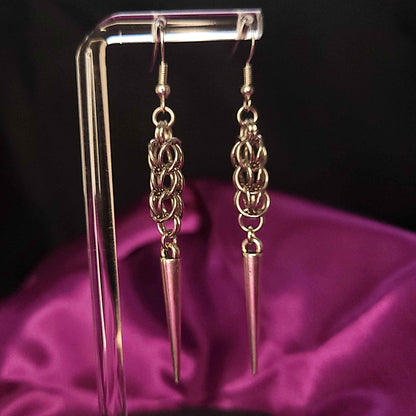 Full persian weave spike earrings