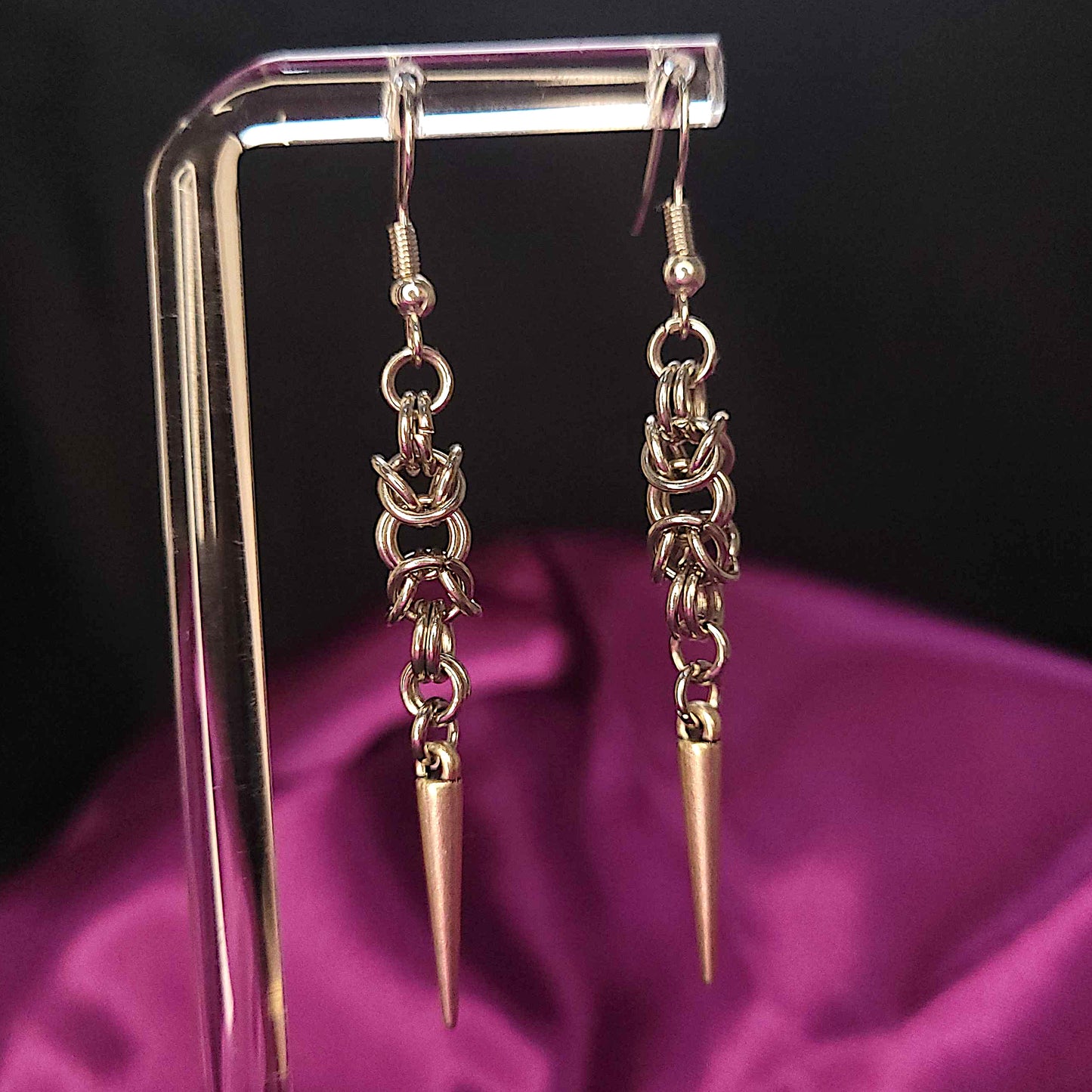 Simple byzantine spike earrings