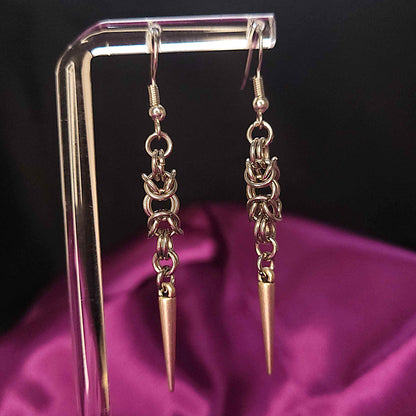 Simple byzantine spike earrings