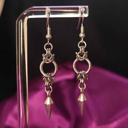 Simple byzantine and spike earrings