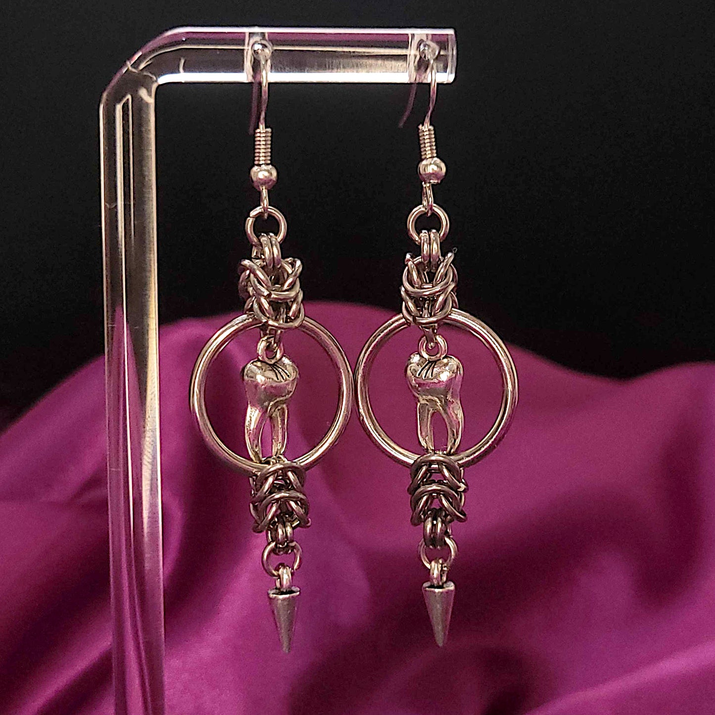 Tooth Fairy box chain earrings