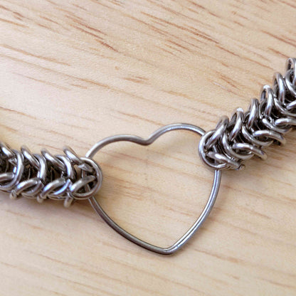 Heart loop box chain bracelet