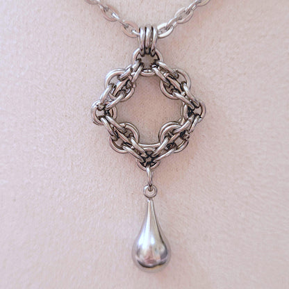 Byzantine diamond and teardrop pendant necklace