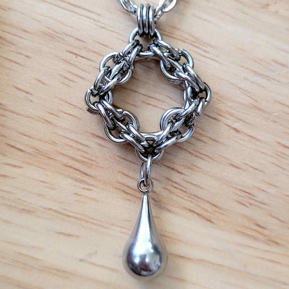 Byzantine diamond and teardrop pendant necklace