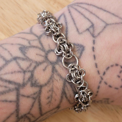 Byzantine flower and mixed loop bracelet
