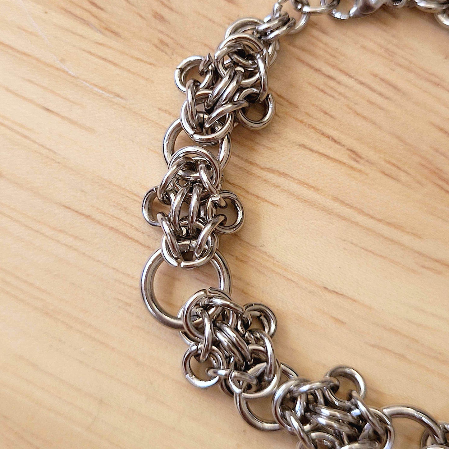 Byzantine flower and mixed loop bracelet