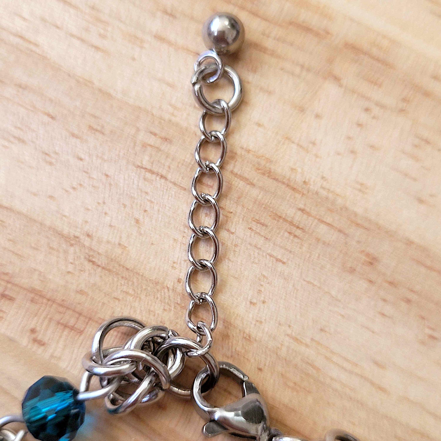 Captured byzantine and blue bead bracelet