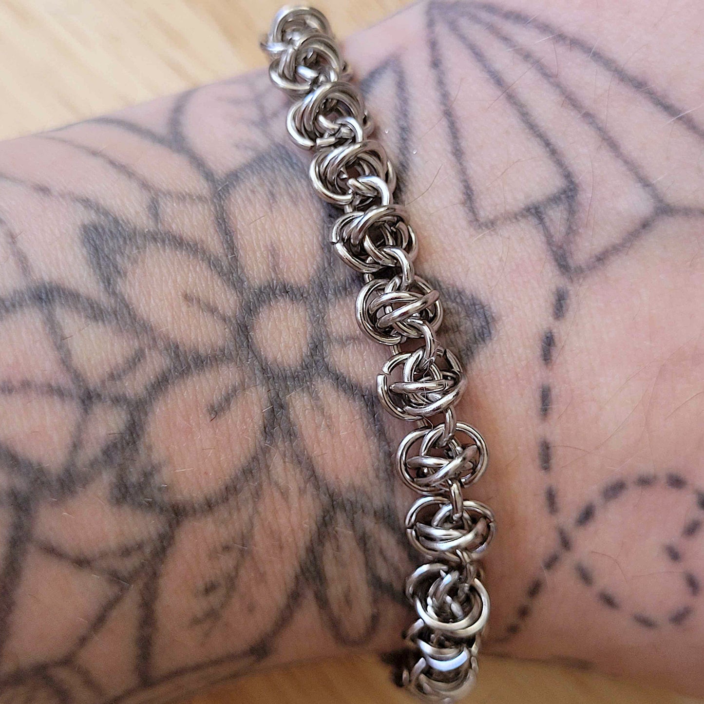 Criss-cross barrel weave bracelet