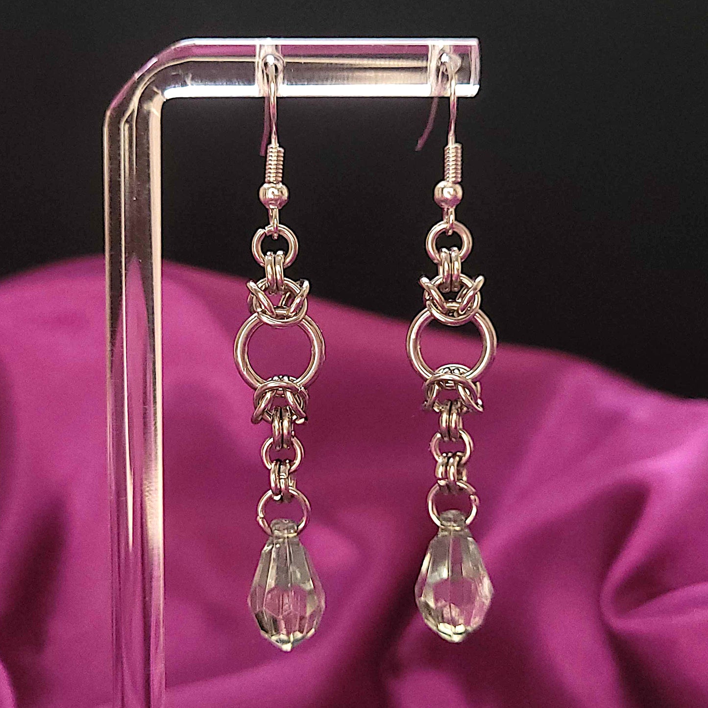Clear crystal mid loop earrings