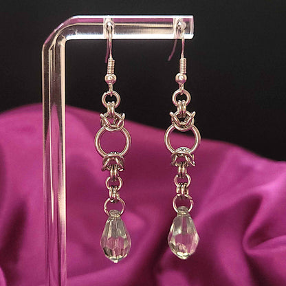 Clear crystal mid loop earrings