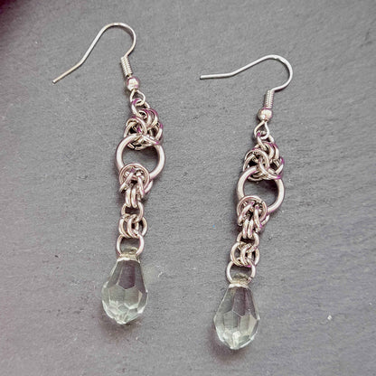 Clear crystal mid loop earrings
