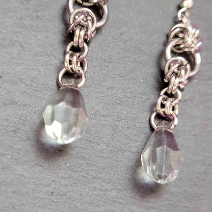 Clear crystal mid loop earrings