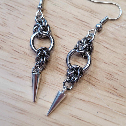 Mid loop spike byzantine earrings