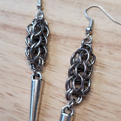 Full persian weave spike earrings