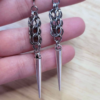 Full persian weave spike earrings