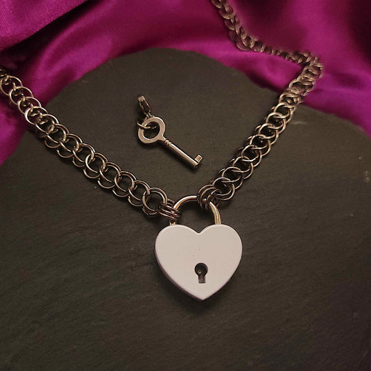Y2K white padlock persian 3-in-1 necklace