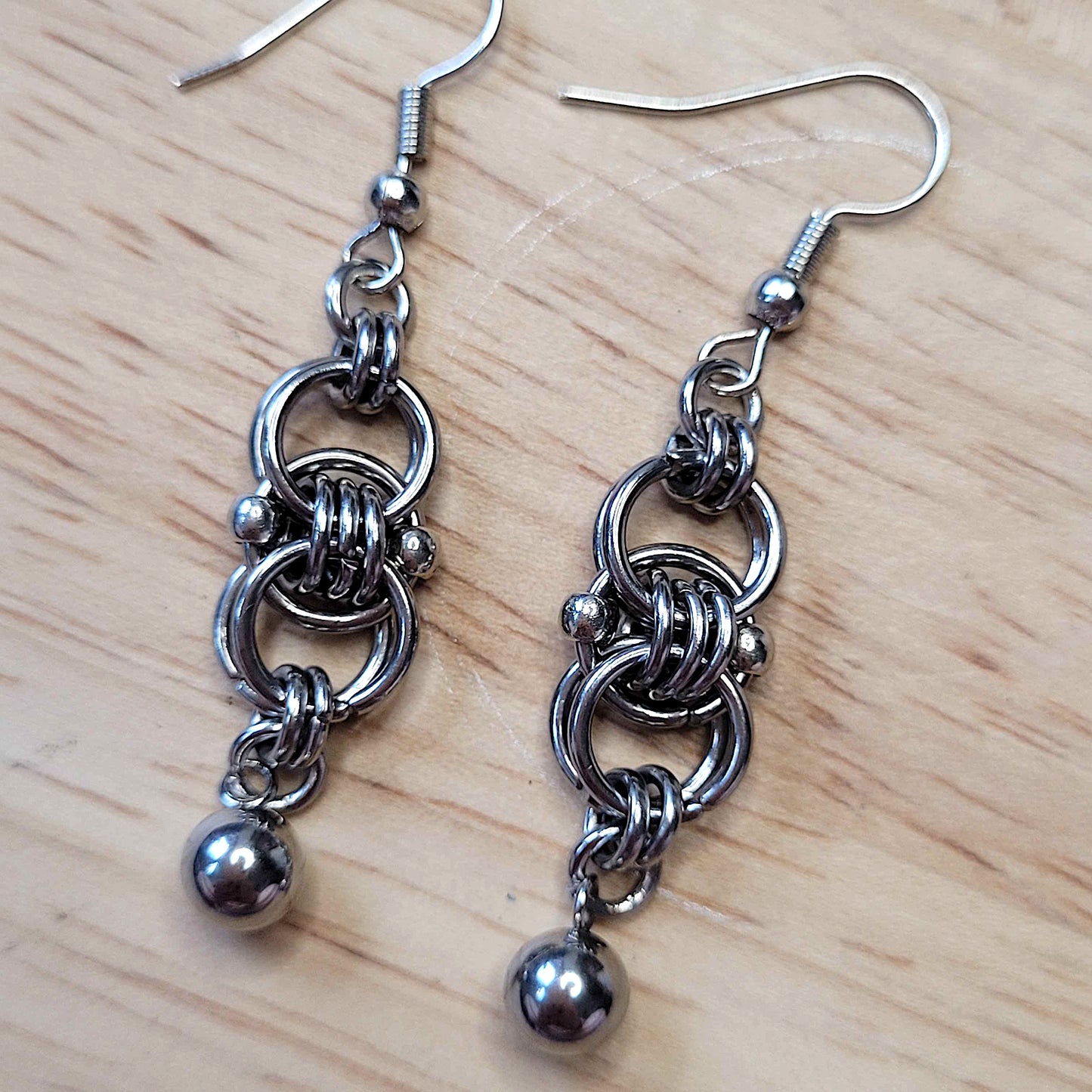 Helm weave and ball earrings