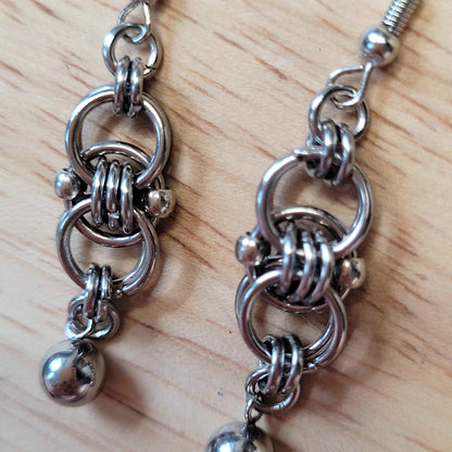 Helm weave and ball earrings