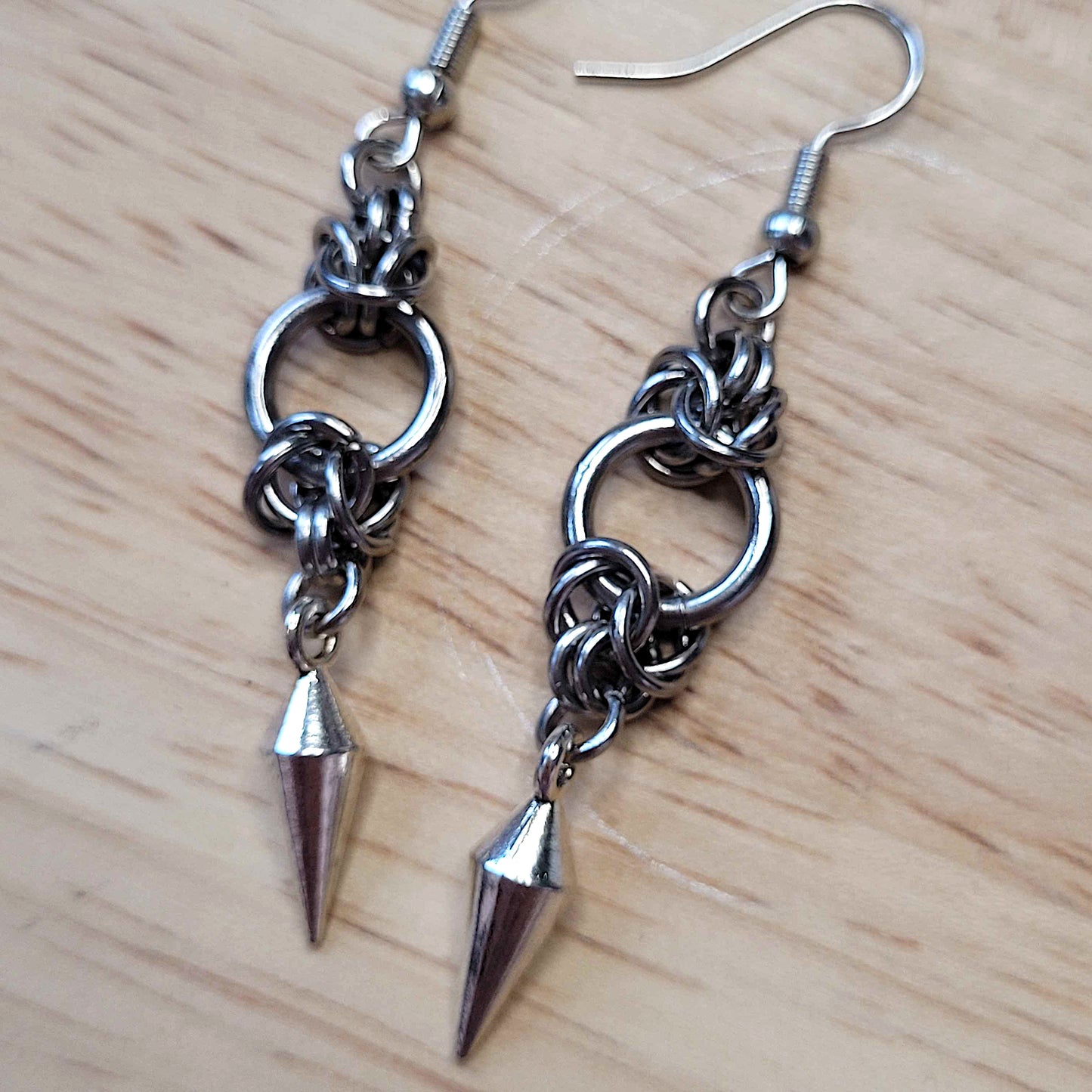 Simple byzantine and spike earrings