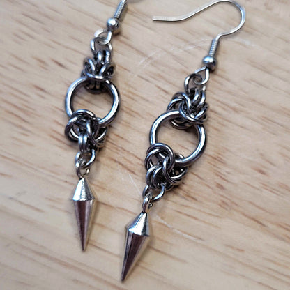 Simple byzantine and spike earrings