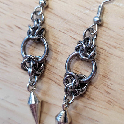 Simple byzantine and spike earrings