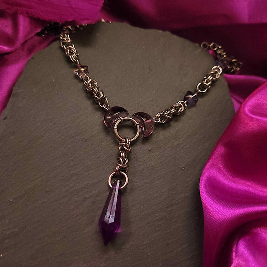 Purple celestial statement necklace