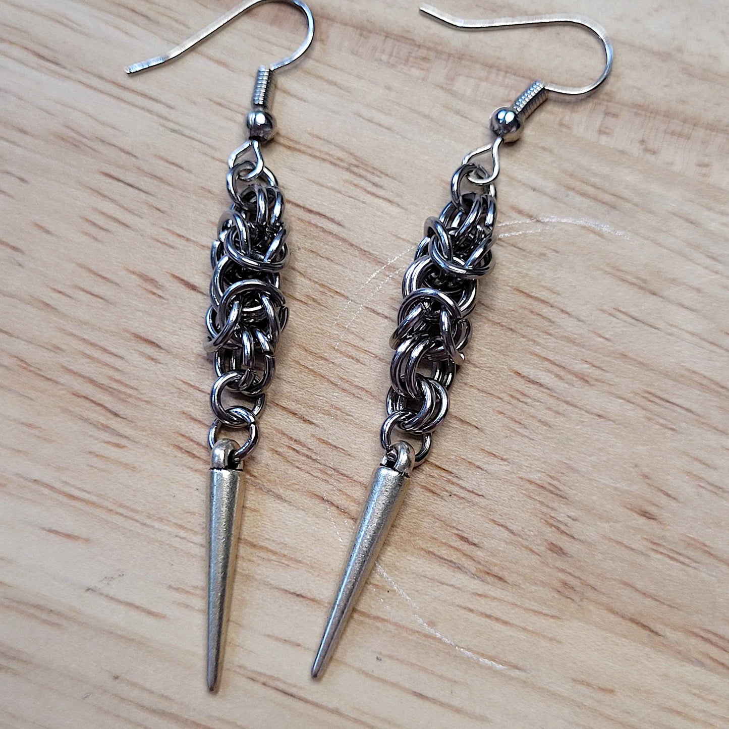 Simple byzantine spike earrings
