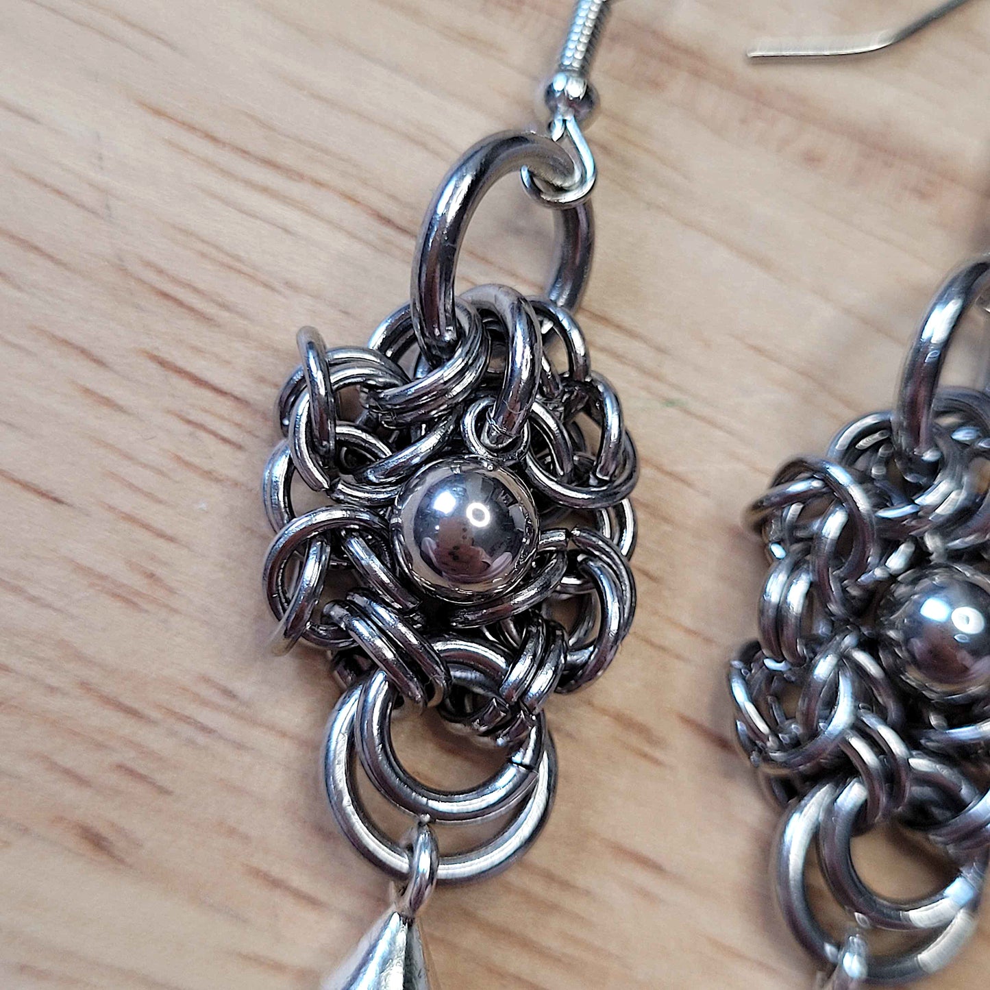 Byzantine ball and spike earrings